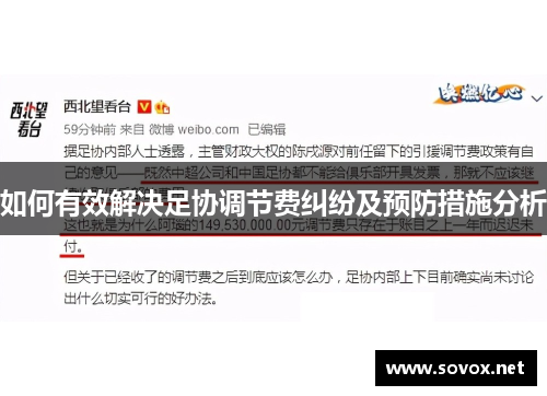 如何有效解决足协调节费纠纷及预防措施分析