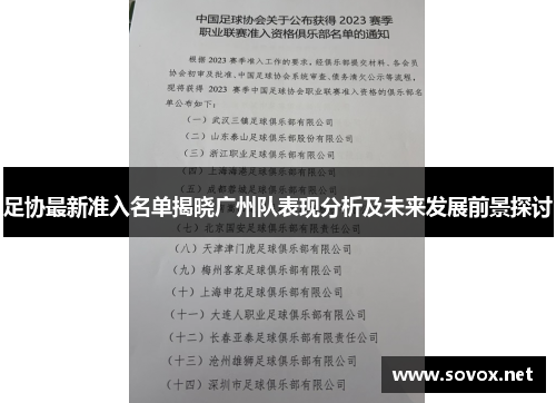 足协最新准入名单揭晓广州队表现分析及未来发展前景探讨